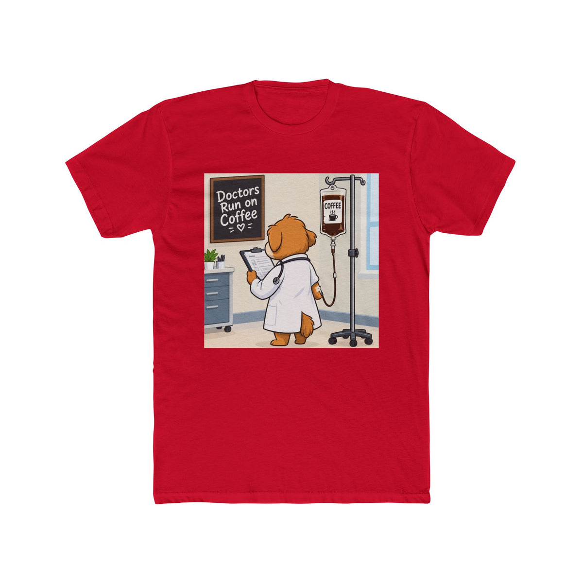 Doctors Run on Coffee Cute Dog Nurse T-Shirt