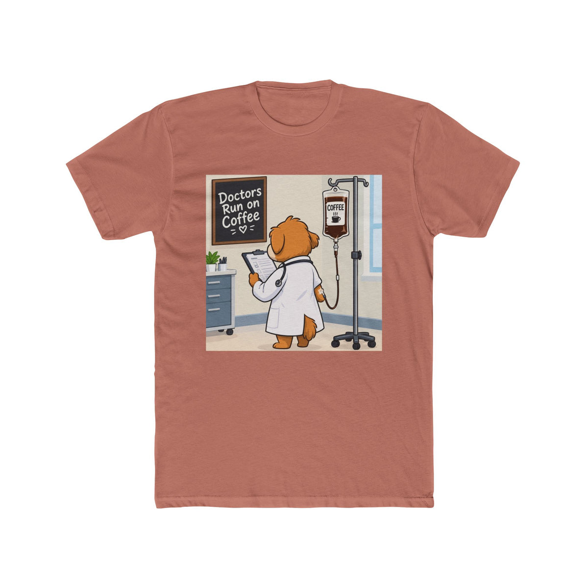 Doctors Run on Coffee Cute Dog Nurse T-Shirt