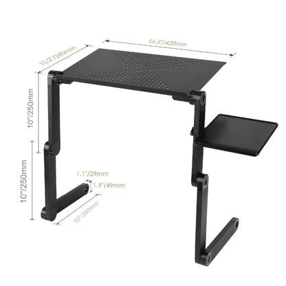 Adjustable Aluminum Laptop Desk With Mouse Pad