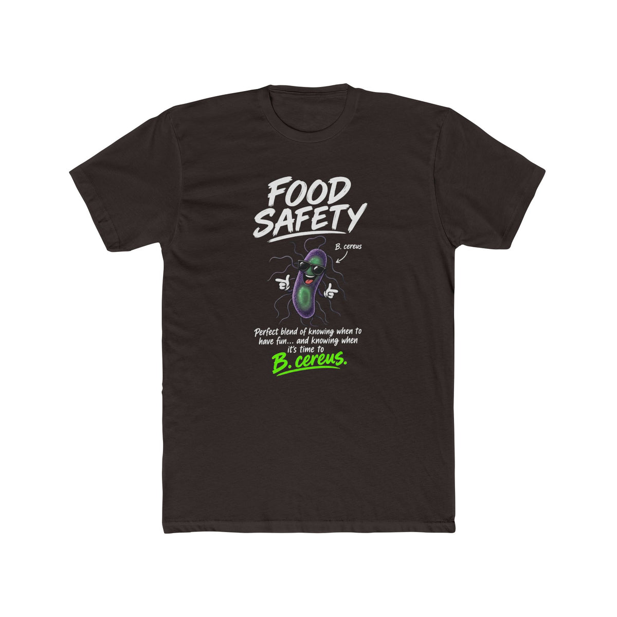 Food Safety T-Shirt — 'Food Safety' Funny B-cereus Mascot Tee for Food Workers