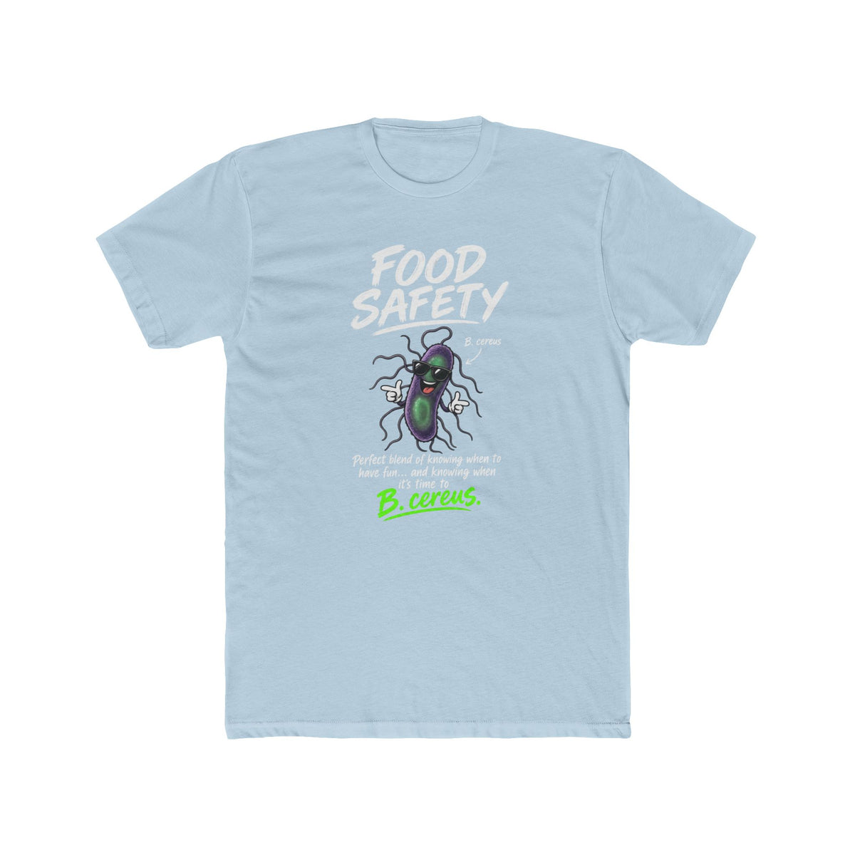 Food Safety T-Shirt — 'Food Safety' Funny B-cereus Mascot Tee for Food Workers