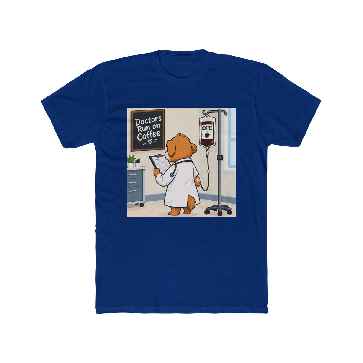 Doctors Run on Coffee Cute Dog Nurse T-Shirt