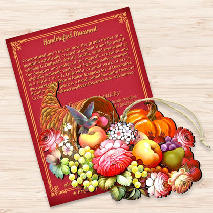 Cornucopia Wooden Ornaments Fall by G. DeBrekht - Thanksgiving Halloween Decor - 8158907-3