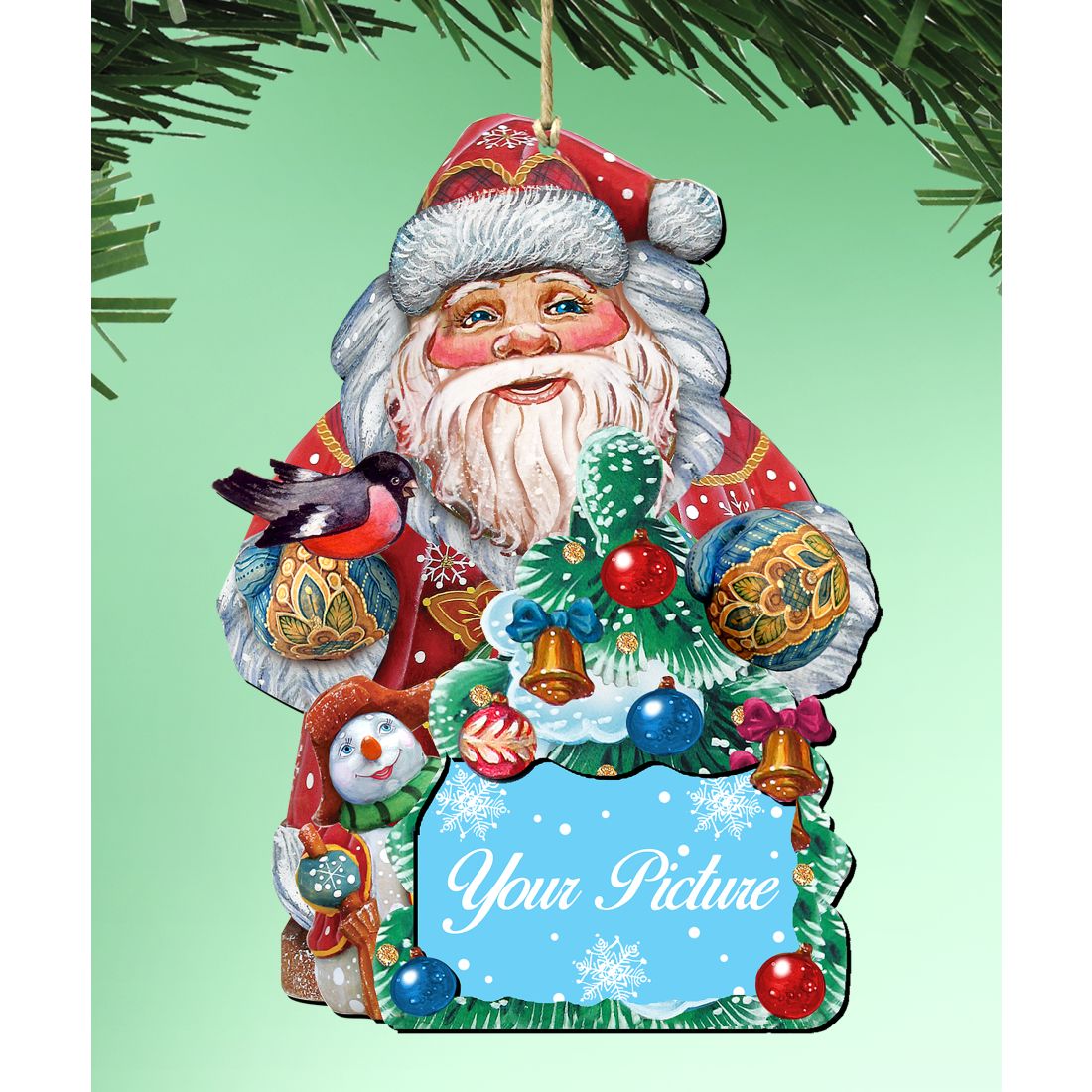 Santa Christmas Picture Frame Ornaments - Ornament for Photo - Christmas Santa Snowman Decor - 8119181PF-4