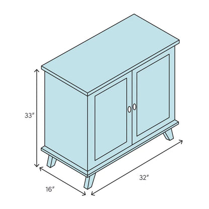 Solid Wood Rustic Industrial Accent Cabinet Dining Storage-3
