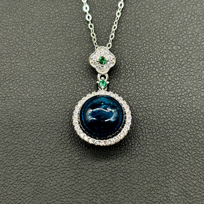 Sterling Silver Crown Jewel Aroma Necklace - Navy | Energy & Healing | Diffuse on the go-2