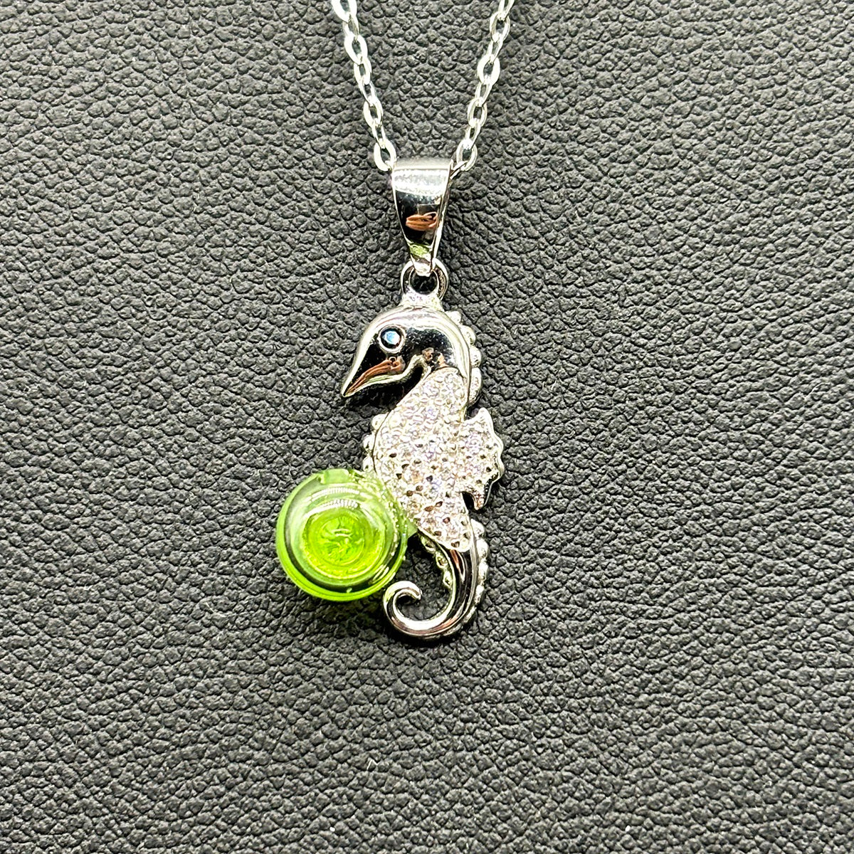 Sterling Silver Sea Horse Aroma Necklace - Lime | Energy & Healing | Diffuse on the go-4