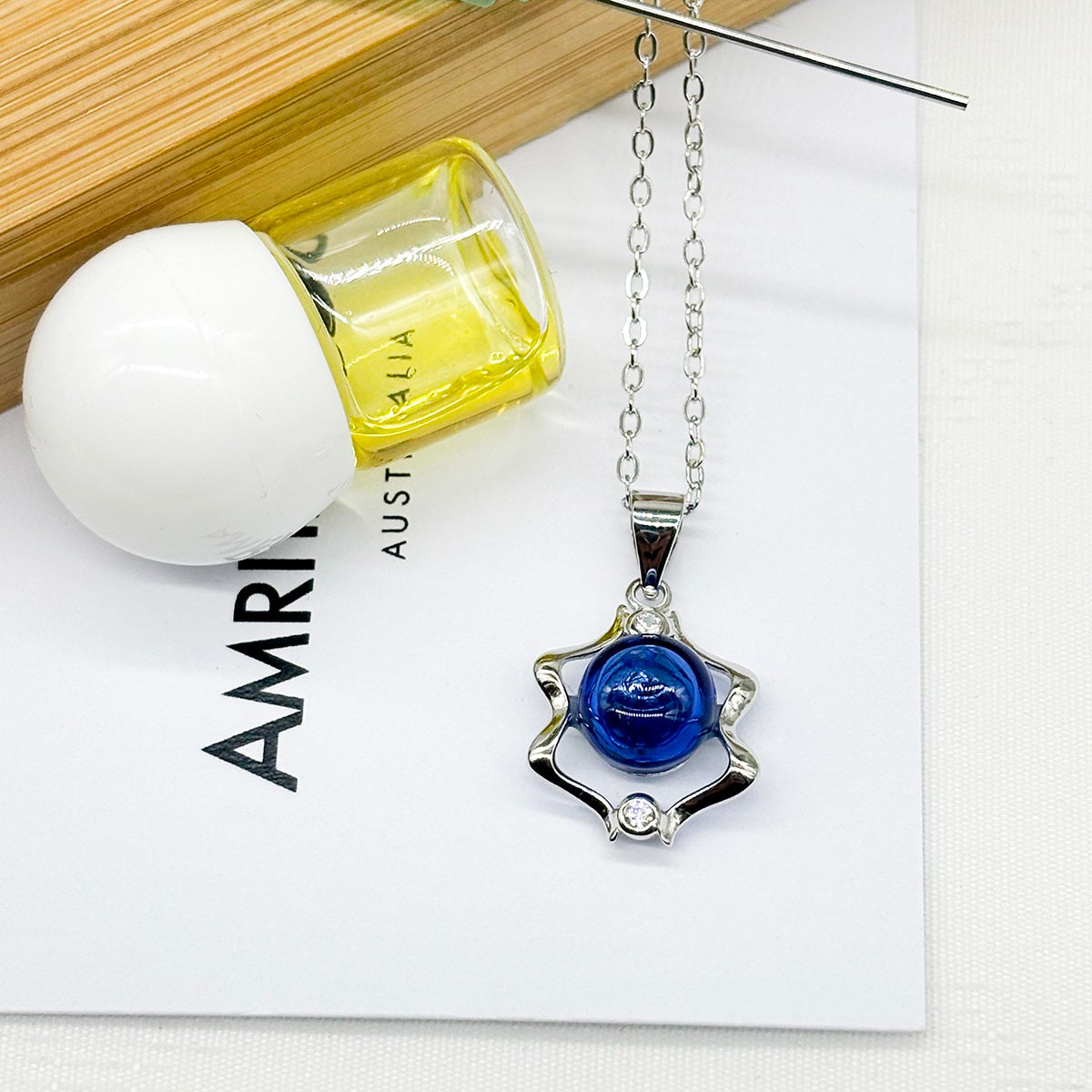 Sterling Silver Zodiac Aroma Necklace - Gemini May - June | Perfect Birthday Gift | Energy & Healing | Diffuse on the go-0