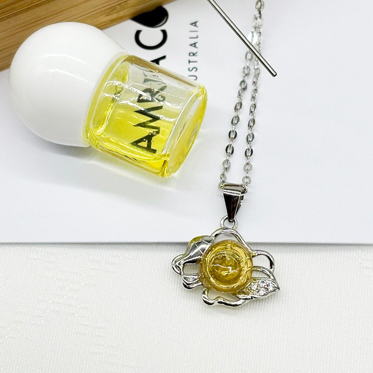 Sterling Silver Zodiac Aroma Necklace - Leo July - August | Perfect Birthday Gift | Energy & Healing | Diffuse on the go-0