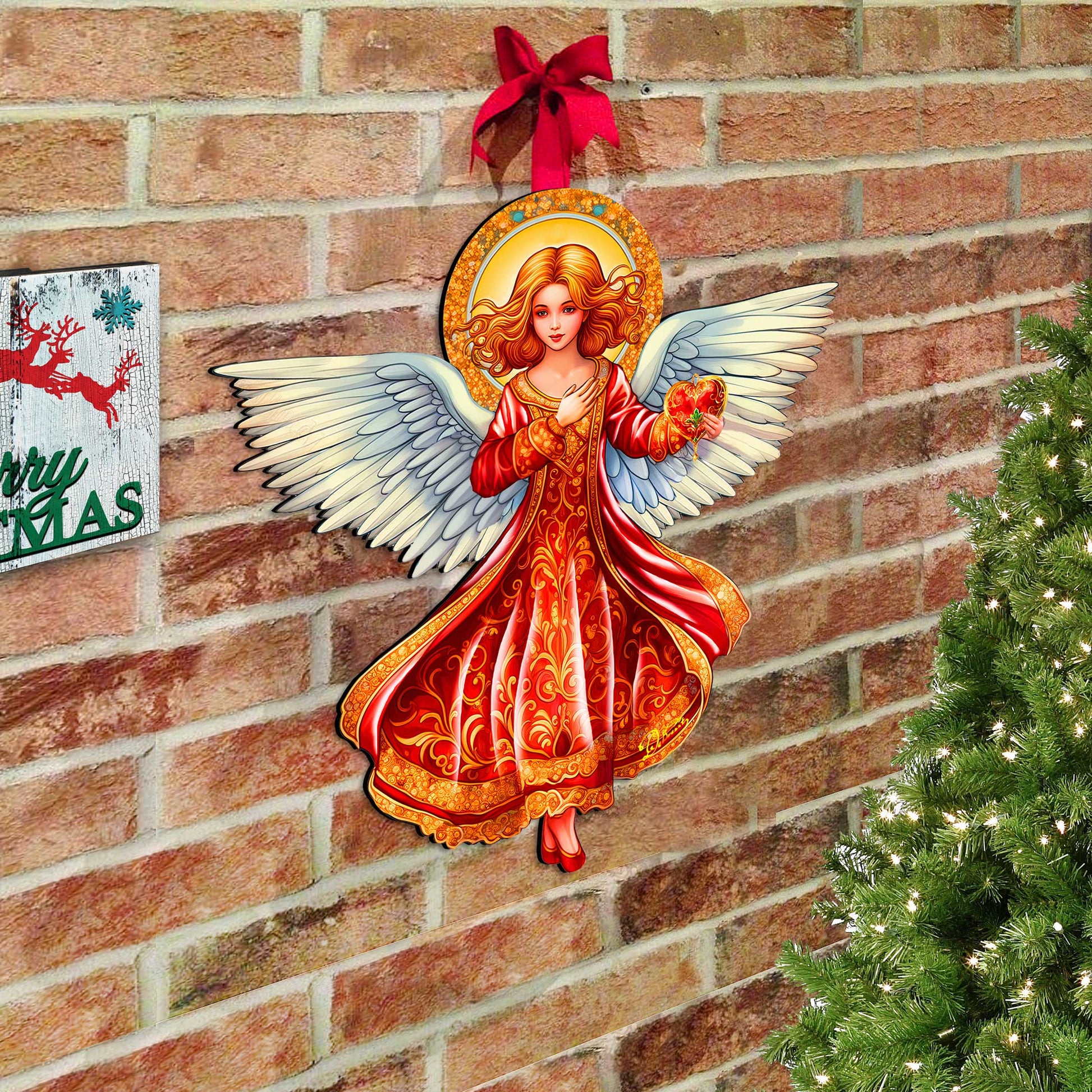 Angel with Love Holiday Door Decor by G. Debrekht - Nativity Holiday Decor - 8652816H-4