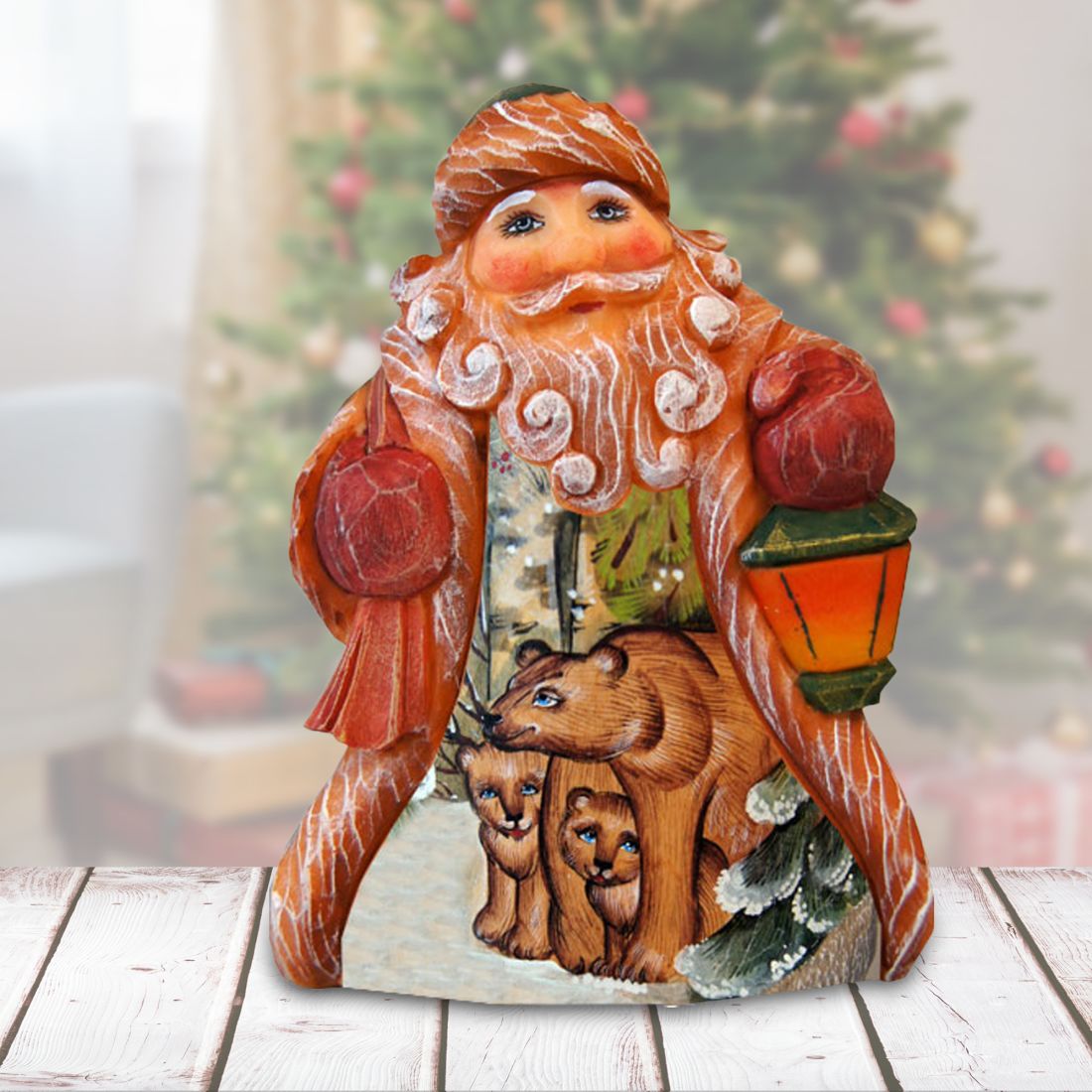 Bear Family Tiny Tale Santa Handcrafted Christmas Figurine - G. DeBrekht - Christmas Santa Snowman Decor - 561613-0