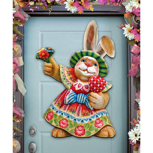 Easter Mommy Bunny Door Decor by G. DeBrekht - Easter Spring Decor - 8154421H-0