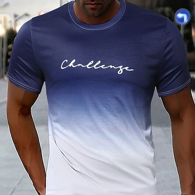 Men's Gradient Challenge Digital Printed T-shirt