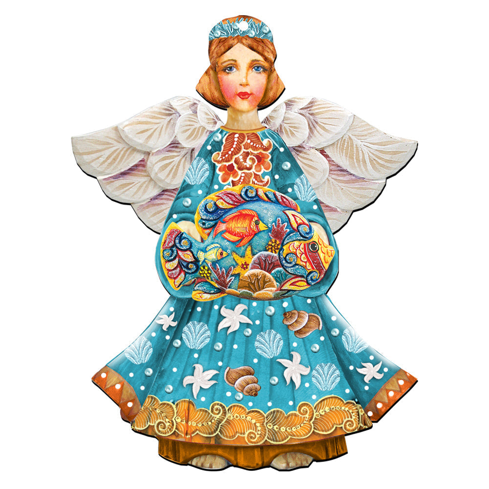 Guardian of The Sea Angel Door Decor by G. DeBrekht - Coastal Holiday Decor - 8152724H-4