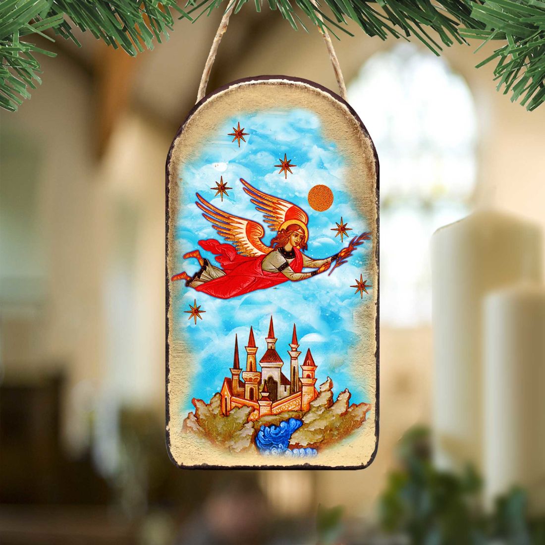 Watching Over Flying Angel Religious Christian Sacred Icon Ornament - Inspirational Icon Decor - 87034-0