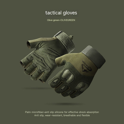 Riding Half Finger Wear-resistant Non-slip Silicone Gloves