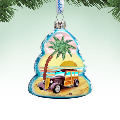 Car Woody Mercury Glass Ornament by G. DeBrekht - Coastal Holiday Decor - 776278-1