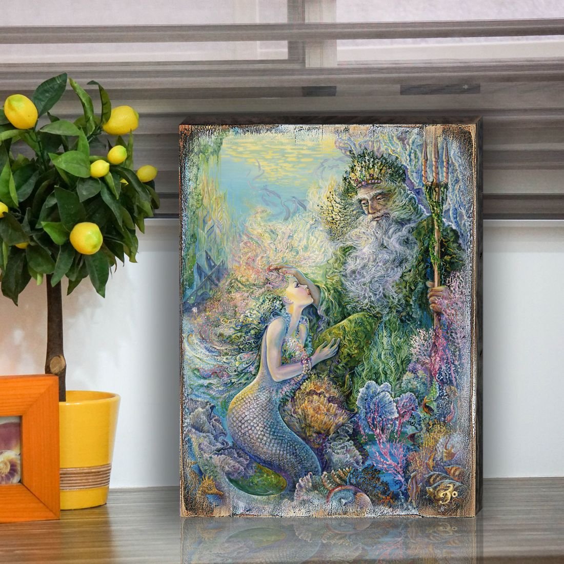 My Savior of The Sea Fantasy Wooden Wall Art by Josephine Wall - Fantasy Decor - 852139-JW-4
