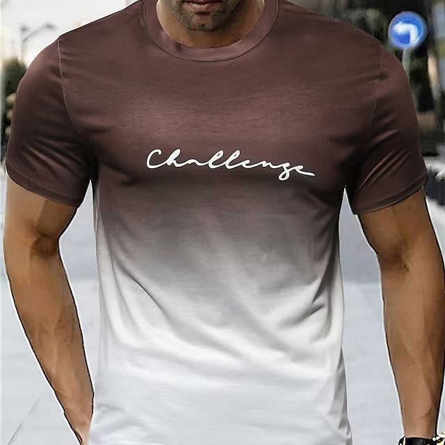 Men's Gradient Challenge Digital Printed T-shirt