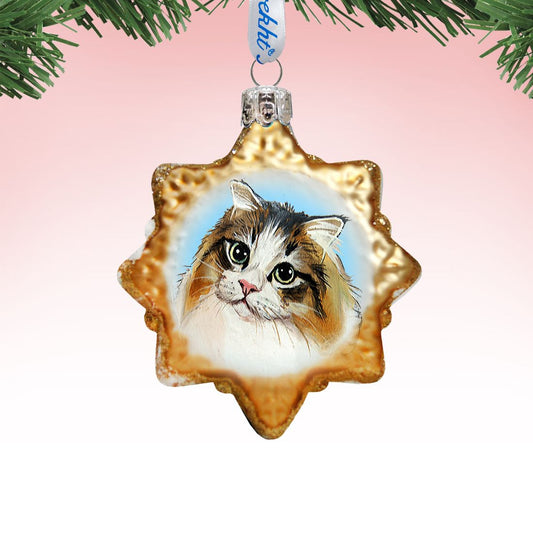 Kitty Cat Mercury Glass Ornament by G. DeBrekht - Pets Dog and Cats Decor - 774022-0