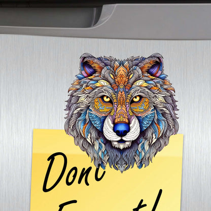 Enigmatic Wolves Decorative Eco Wood Magnets Set of 6 by G. Debrekht - Wildlife Decor - 8090113G-S6-1