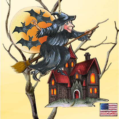 Witch Halloween Wooden Ornaments by G. DeBrekht - Thanksgiving Halloween Decor - 8114010-0