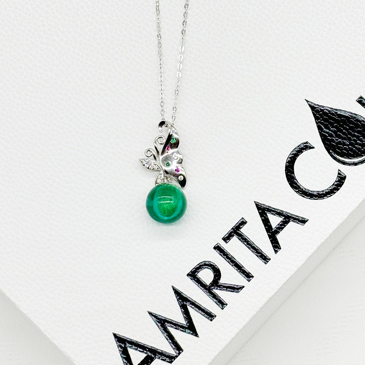 Sterling Silver Butterfly Aroma Necklace - Turquoise | Energy & Healing | Diffuse on the go-1