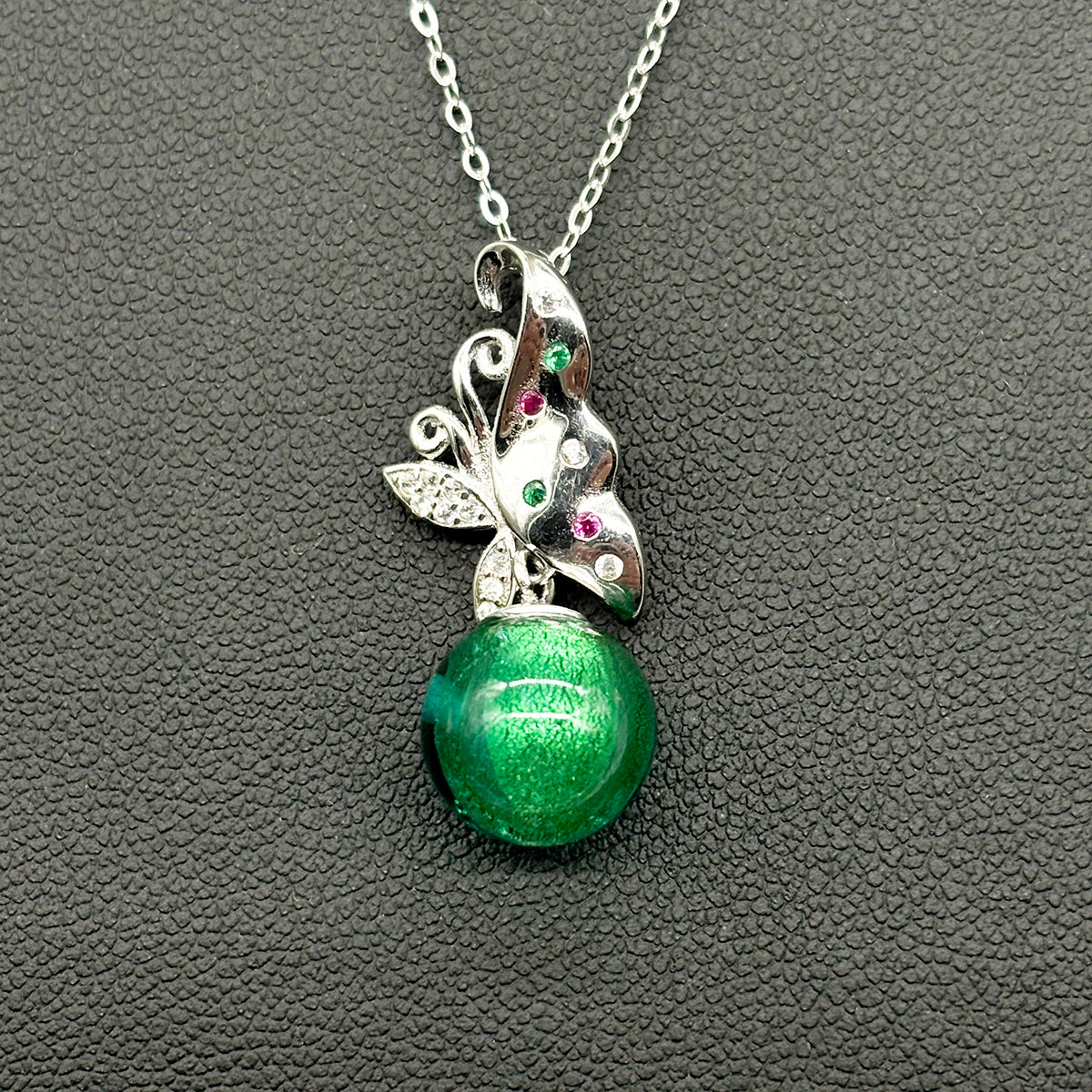 Sterling Silver Butterfly Aroma Necklace - Turquoise | Energy & Healing | Diffuse on the go-2