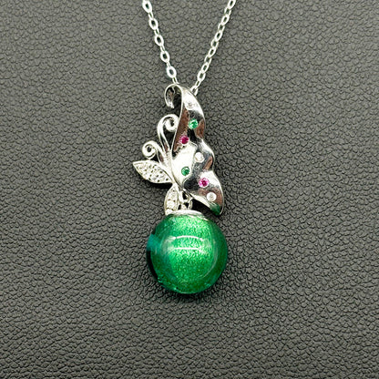 Sterling Silver Butterfly Aroma Necklace - Turquoise | Energy & Healing | Diffuse on the go-2