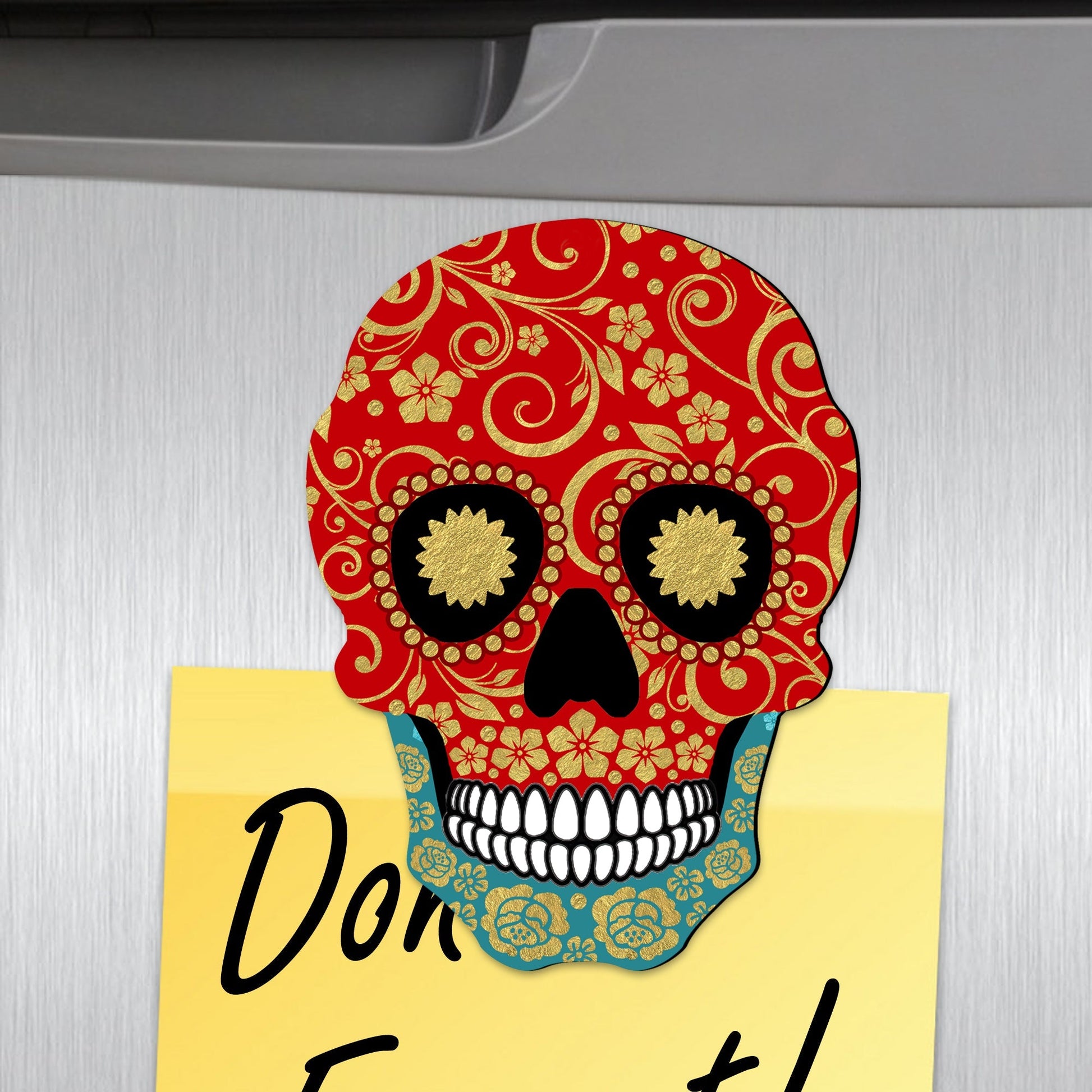 Day of The Dead Shape Refrigerator Magnets Set of 3-0