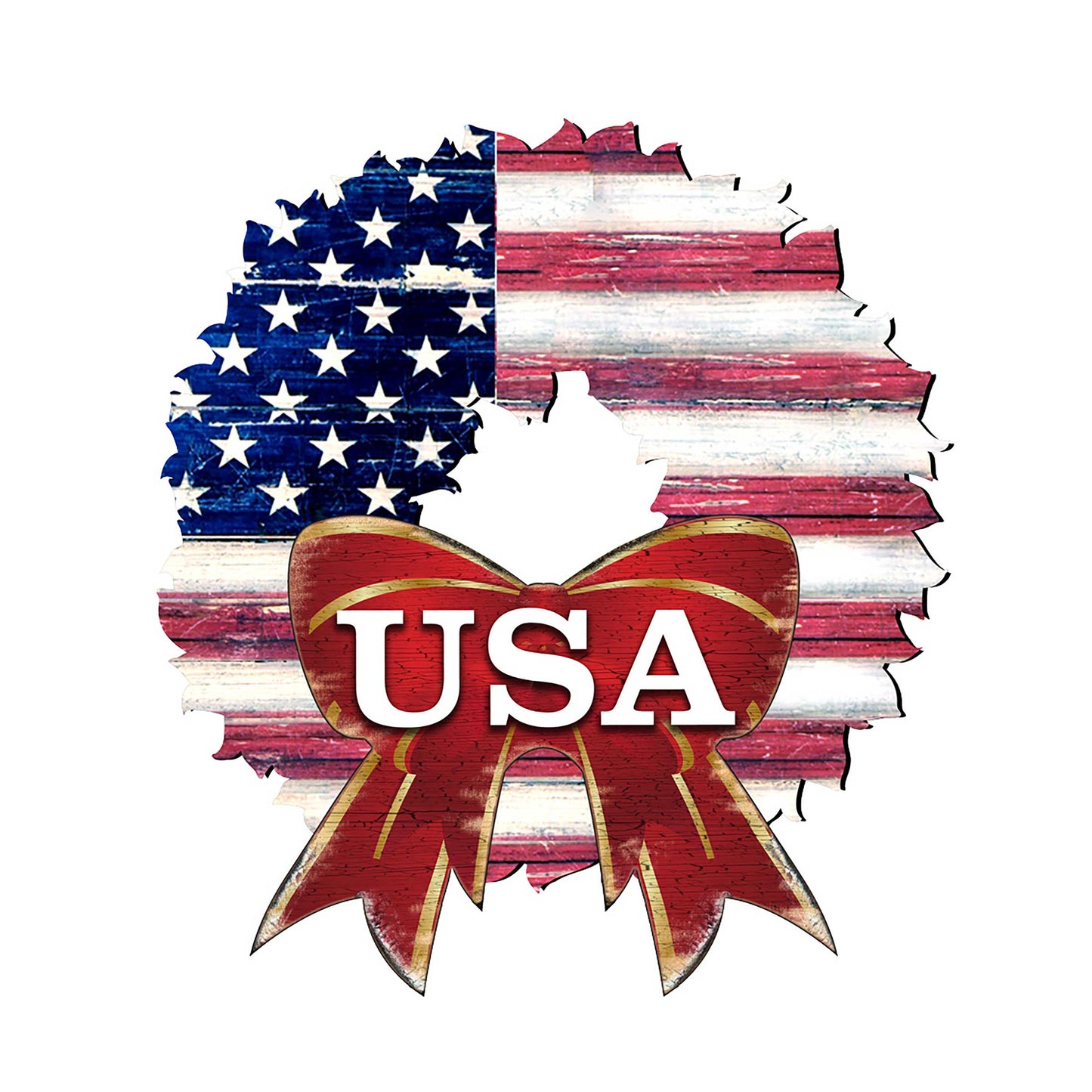 USA American Flag Wreath Holiday Door Decor by G. DeBrekht - American Christmas Decor - 8185302H-USA-4