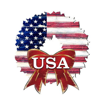 USA American Flag Wreath Holiday Door Decor by G. DeBrekht - American Christmas Decor - 8185302H-USA-4