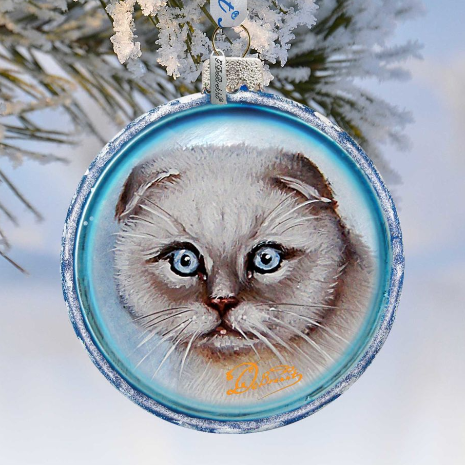 Cat Glass Ornament by G. DeBrekht - Pets Dog and Cats Decor - 764-120-0