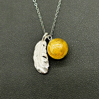 Sterling Silver Leave Aroma Necklace - Yellow | Energy & Healing | Diffuse on the go-2