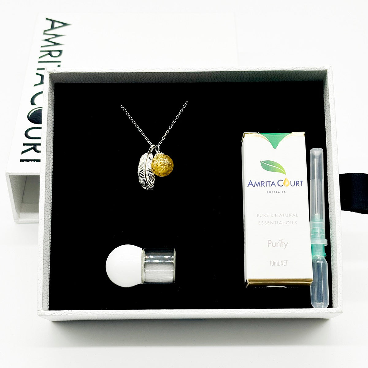 Sterling Silver Leave Aroma Necklace - Yellow | Energy & Healing | Diffuse on the go-4