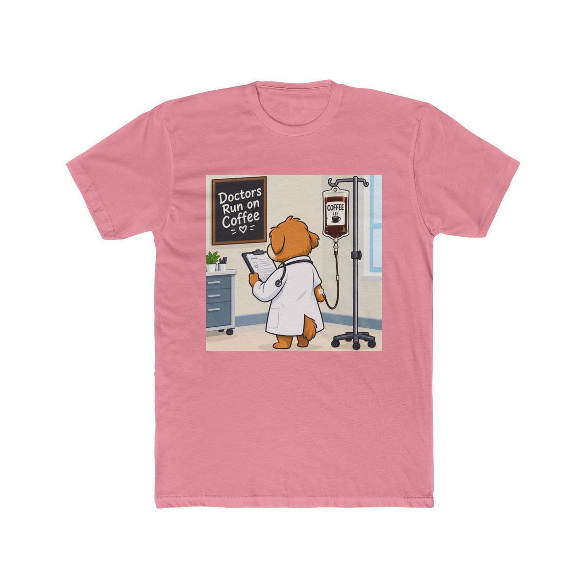 Doctors Run on Coffee Cute Dog Nurse T-Shirt