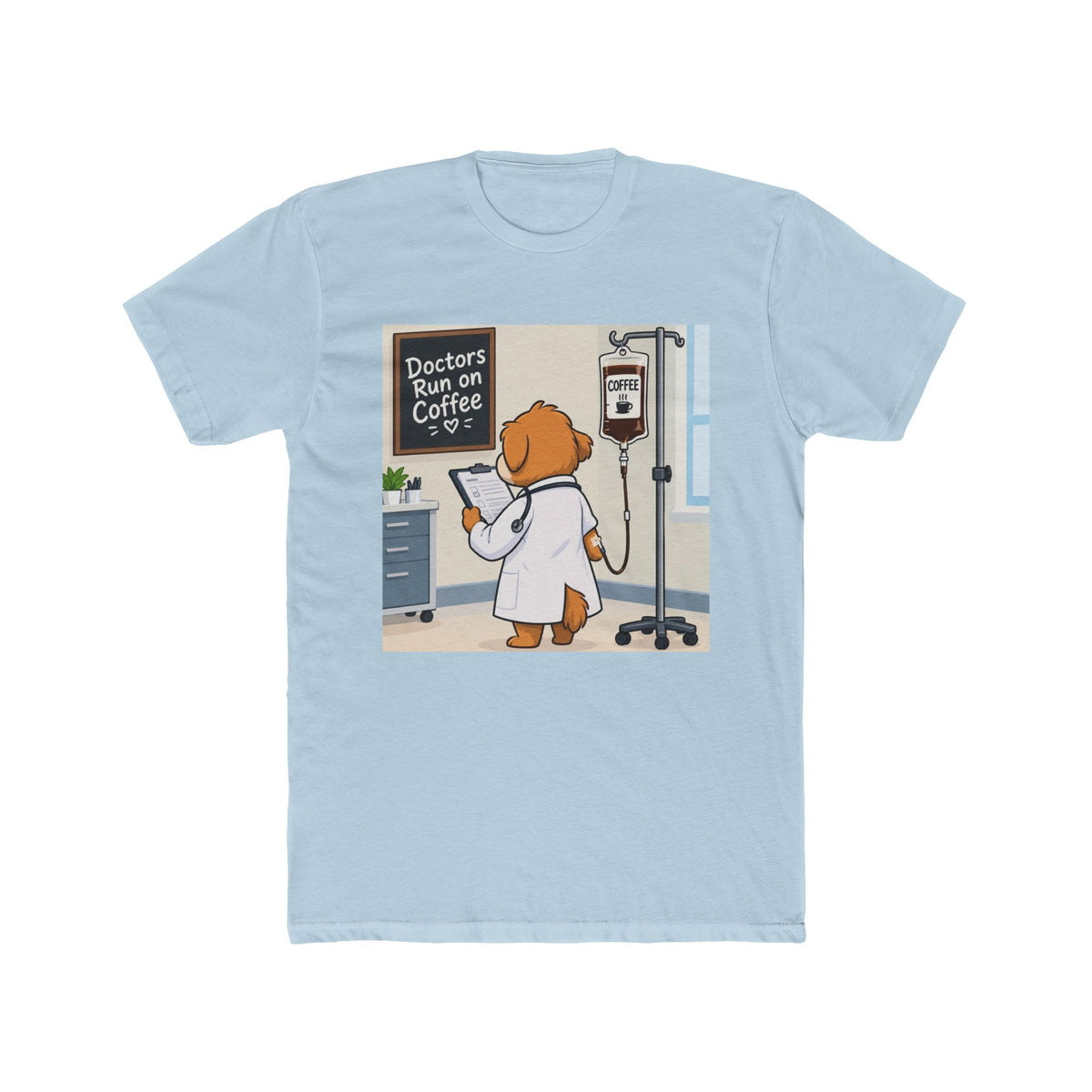 Doctors Run on Coffee Cute Dog Nurse T-Shirt