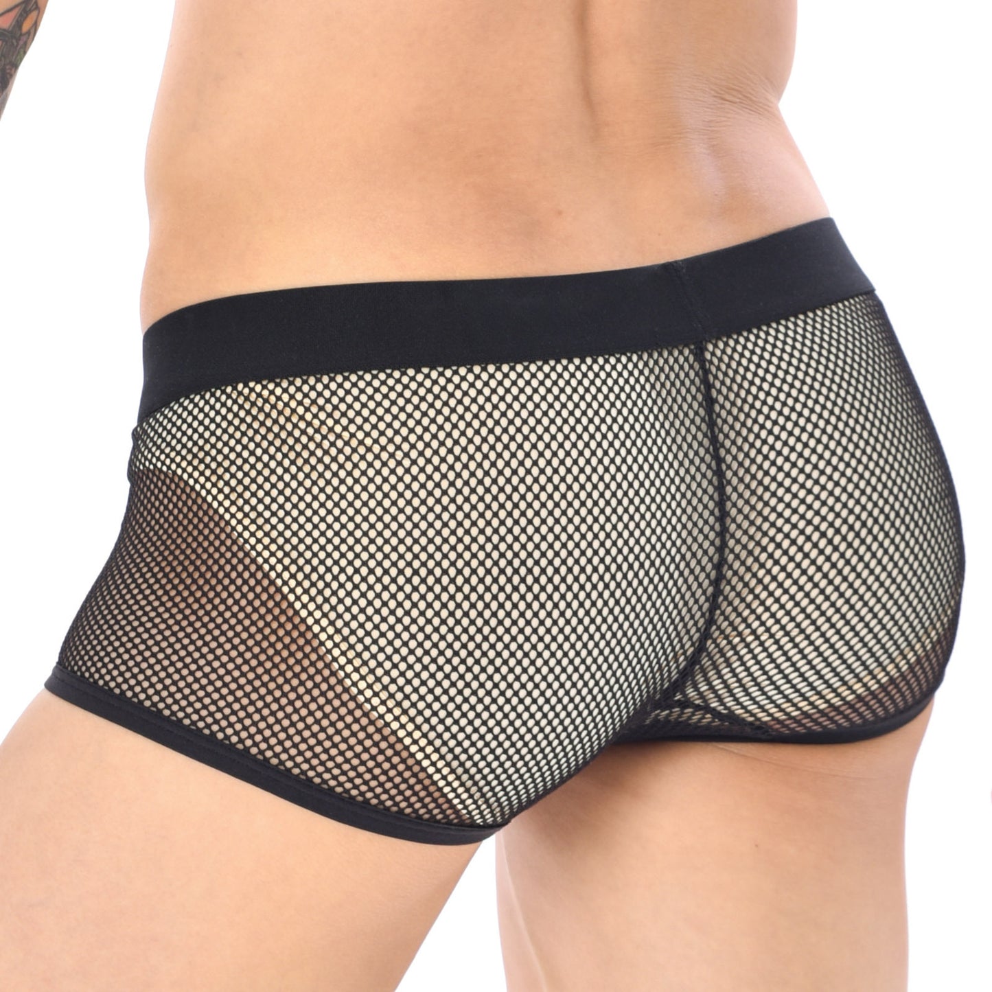 Men's Low Waist Mesh Panties Rainbow Belt Breathable Boxers