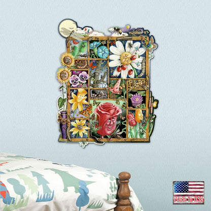 Bugs & Blossoms Whimsical Wall Art by Laura Seeley - Love Family Kids Decor - 8513002-LS-1