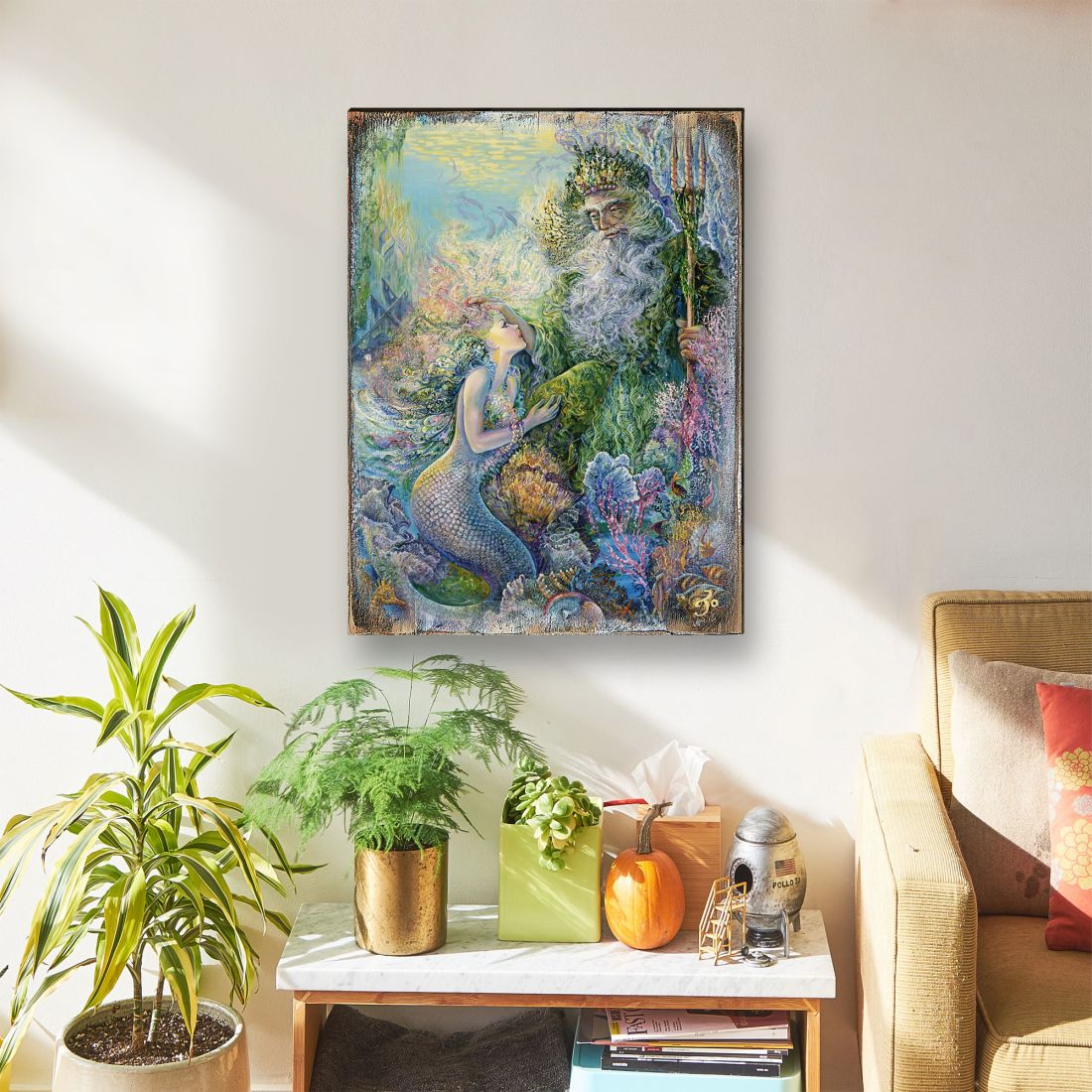 My Savior of The Sea Fantasy Wooden Wall Art by Josephine Wall - Fantasy Decor - 852139-JW-3