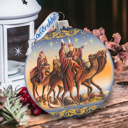 Nostalgic Tree Kings Journey Glass Ornament Limited Edition by G. DeBrekht - Nativity Holiday Decor - 73882-2