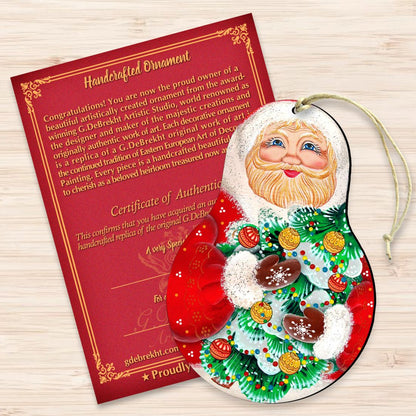 Santa Nesting Doll Wooden Ornaments by G. DeBrekht - Christmas Santa Snowman Decor - 8115011-2-3