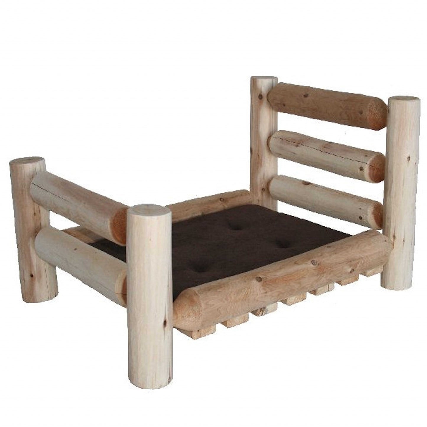 Rustic And Natural Cedar Log Medium Replica Pet Bed-0