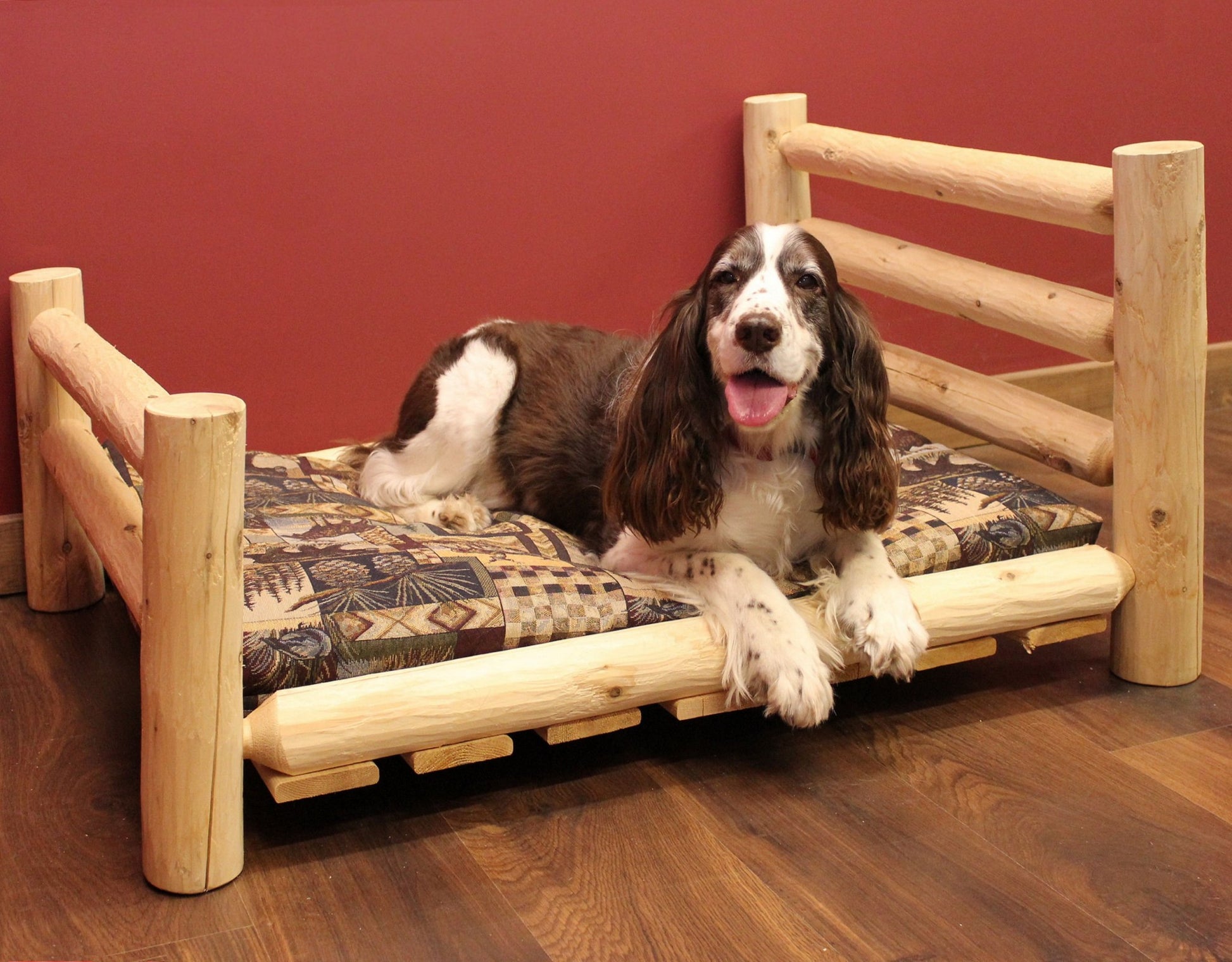 Rustic And Natural Cedar Log Medium Replica Pet Bed-4