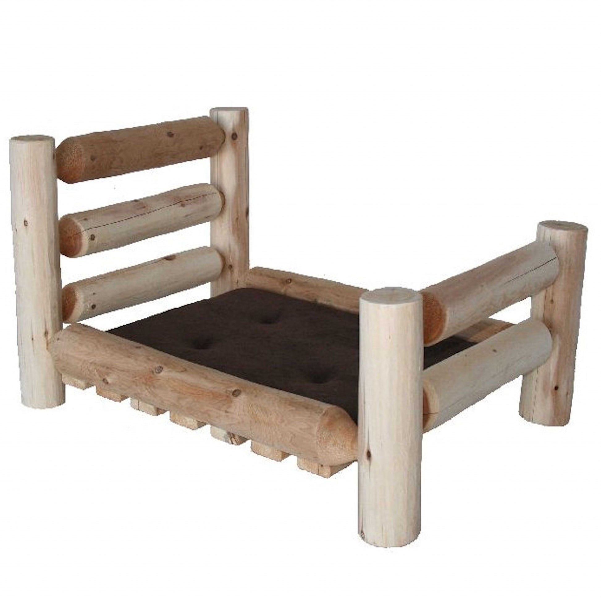 Rustic And Natural Cedar Log Medium Replica Pet Bed-1