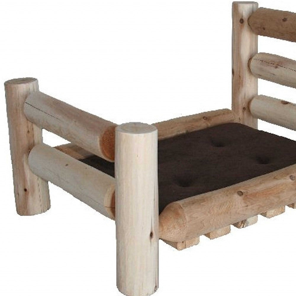 Rustic And Natural Cedar Log Medium Replica Pet Bed-2
