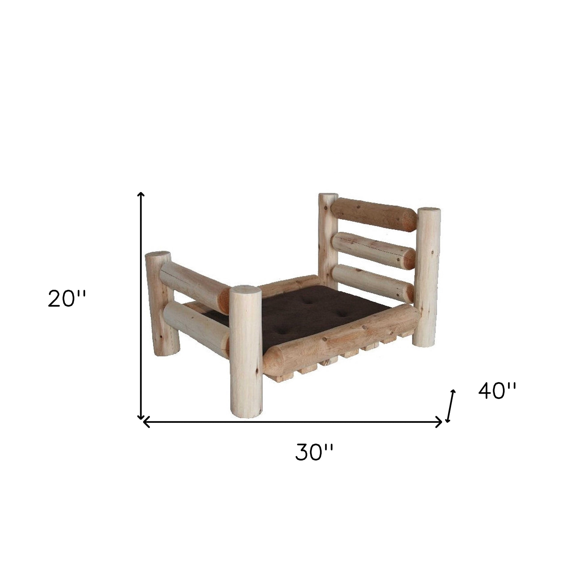 Rustic And Natural Cedar Log Medium Replica Pet Bed-5