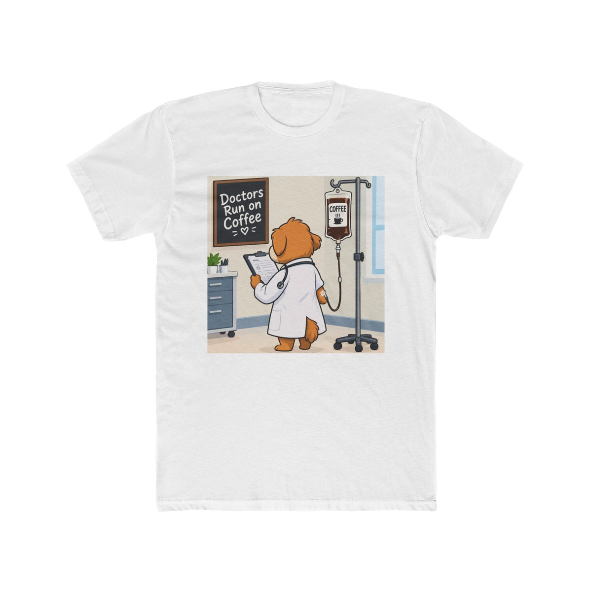 Doctors Run on Coffee Cute Dog Nurse T-Shirt