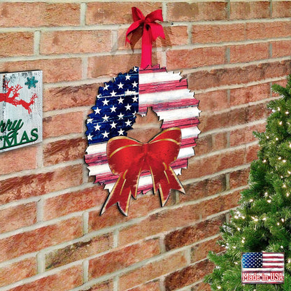 USA American Flag Wreath Holiday Door Decor by G. DeBrekht - American Christmas Decor - 8185302H-USA-3
