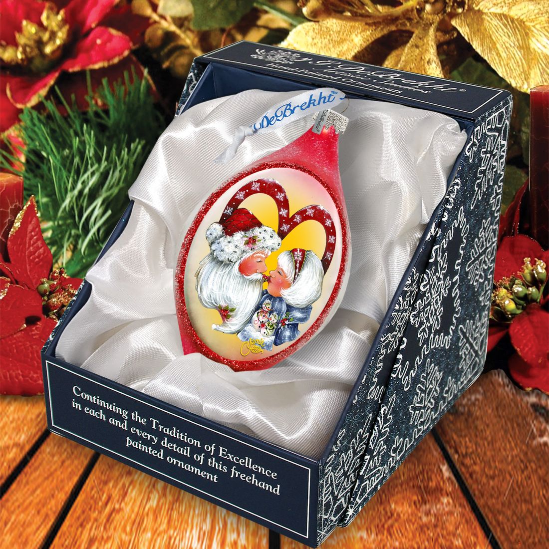 Merry Kissmas Glass Ornament by Jamie Mills-Price - Christmas Decor - 757-302-MP-3